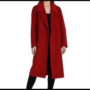 NWT Badgley Mischka Wool Red Coat XL